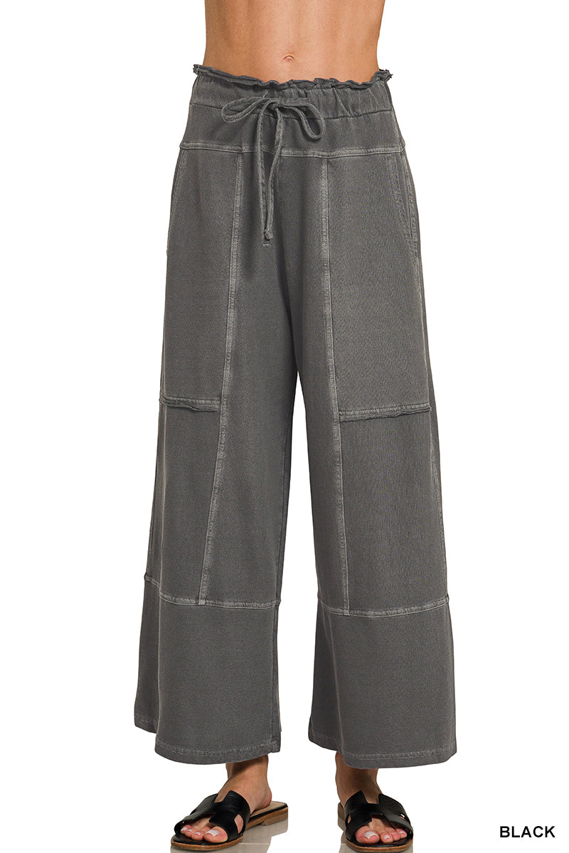Zenana French Terry Wide Leg Pants
