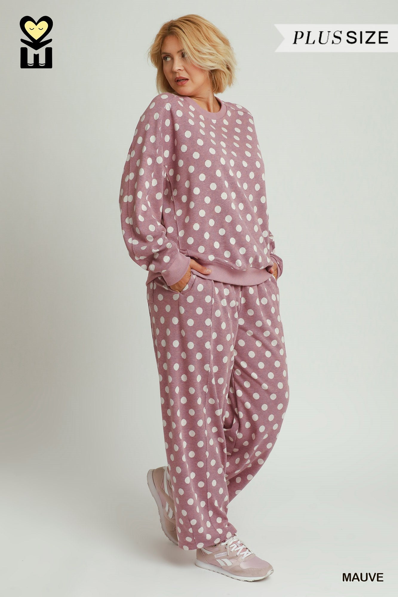 MOHMe by Umgee Polka Dot Printed Pullover Curvy & Confident