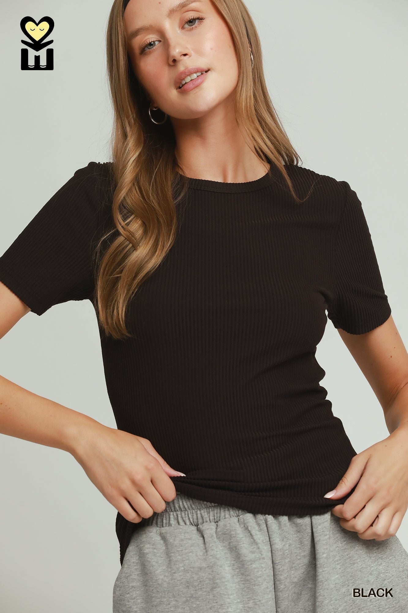 MOHMe by Umgee LUXERIBB Brushed Rib Short Sleeve Top