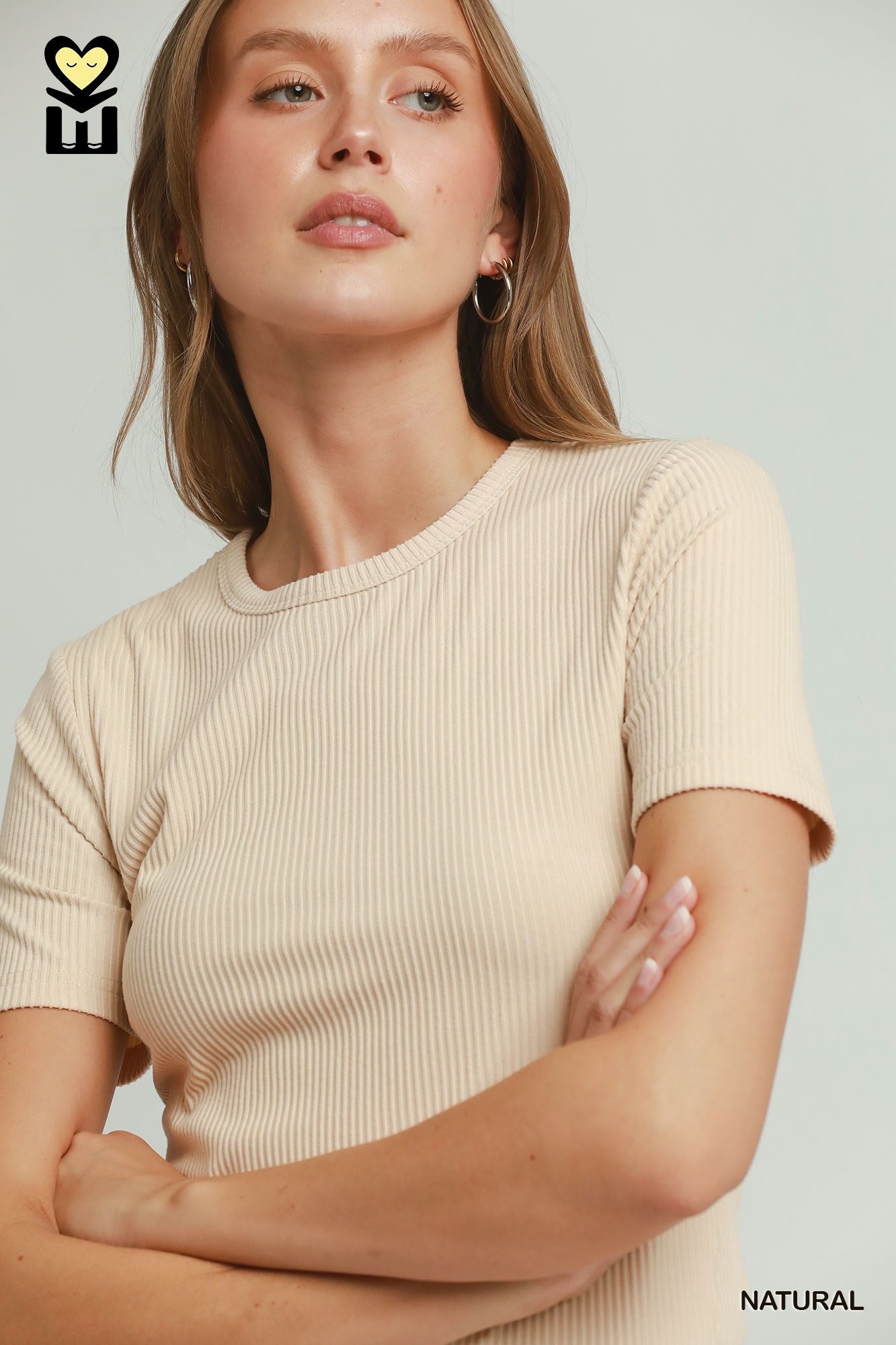 MOHMe by Umgee LUXERIBB Brushed Rib Short Sleeve Top
