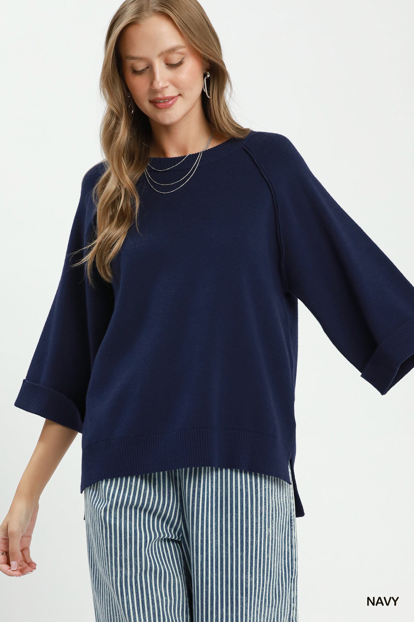 Umgee Crewneck Pullover Sweater