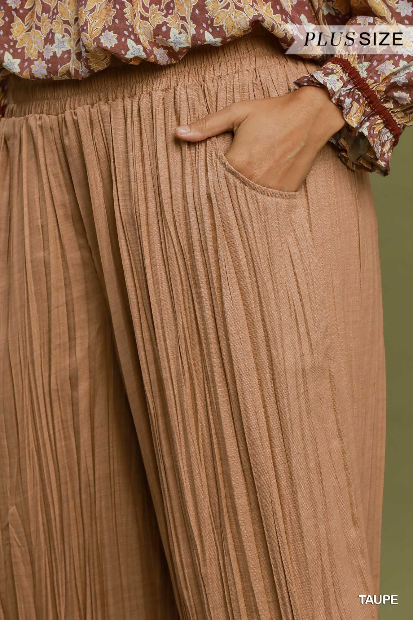 Umgee Pleated Wide Leg Pants