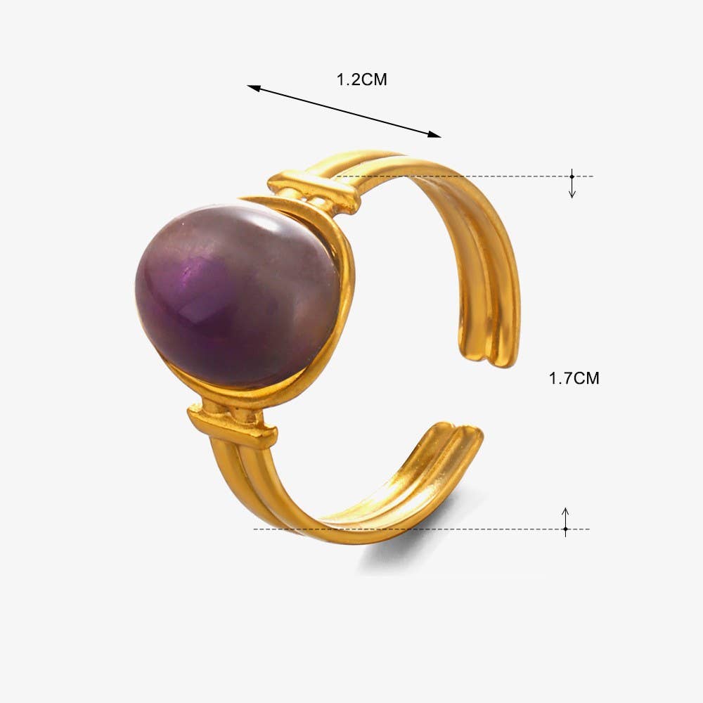 18K STAINLESS STEEL TARNISH FREE STONE RING | 40R121