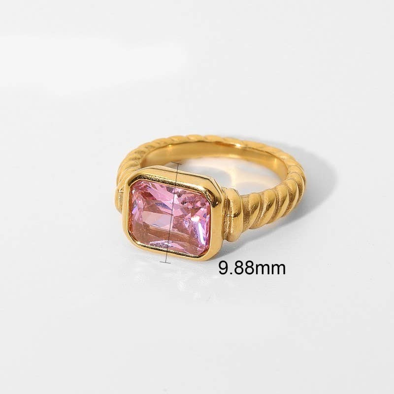 18K STAINLESS STEEL TARNISH FREE  RHINESTONE RINGS | 40R135
