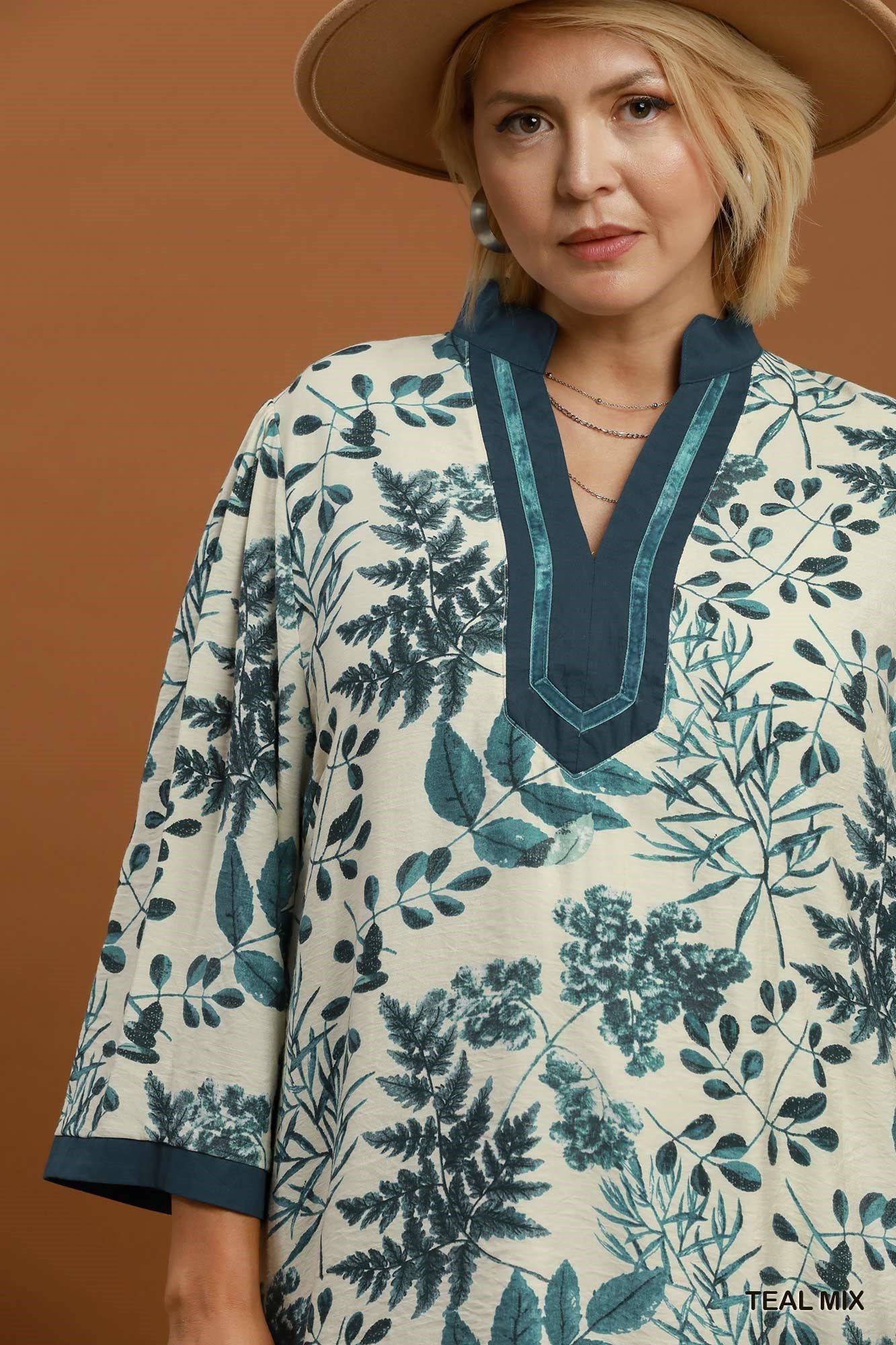 Umgee Botanical Print Shift Dress