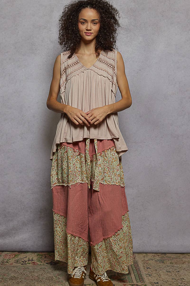Sleeveless Loose Fit V-Neck Babydoll Casual Knit Top SALE