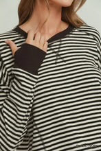 MOHMe by Umgee Tencel Fleece Stripe Crewneck & Jogger Pant Set
