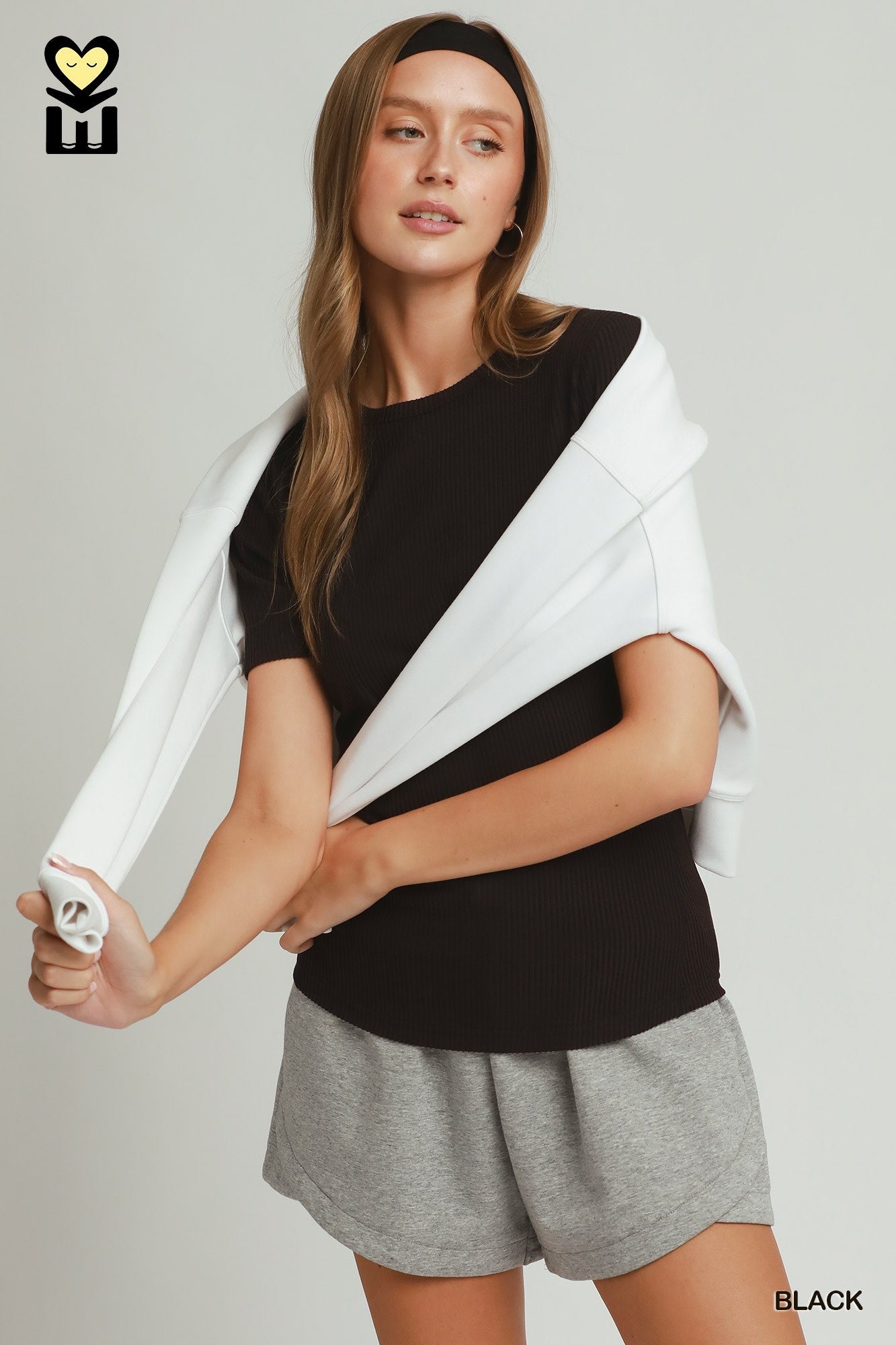 MOHMe by Umgee LUXERIBB Brushed Rib Short Sleeve Top
