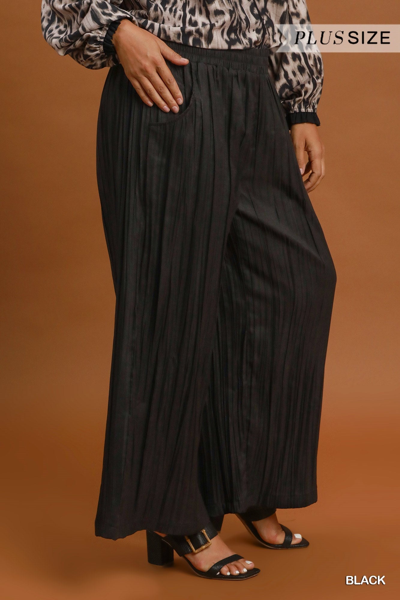 Umgee Pleated Wide Leg Pants