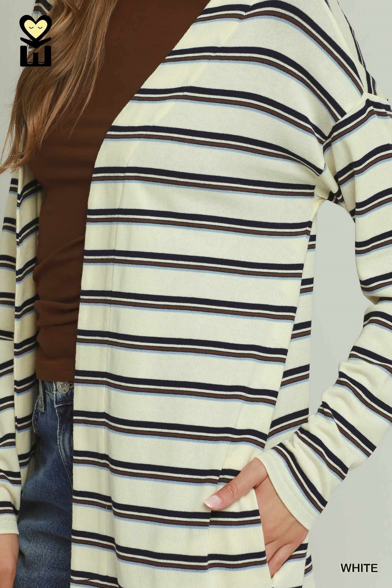 MOHMe by Umgee Stripe Long Cardigan