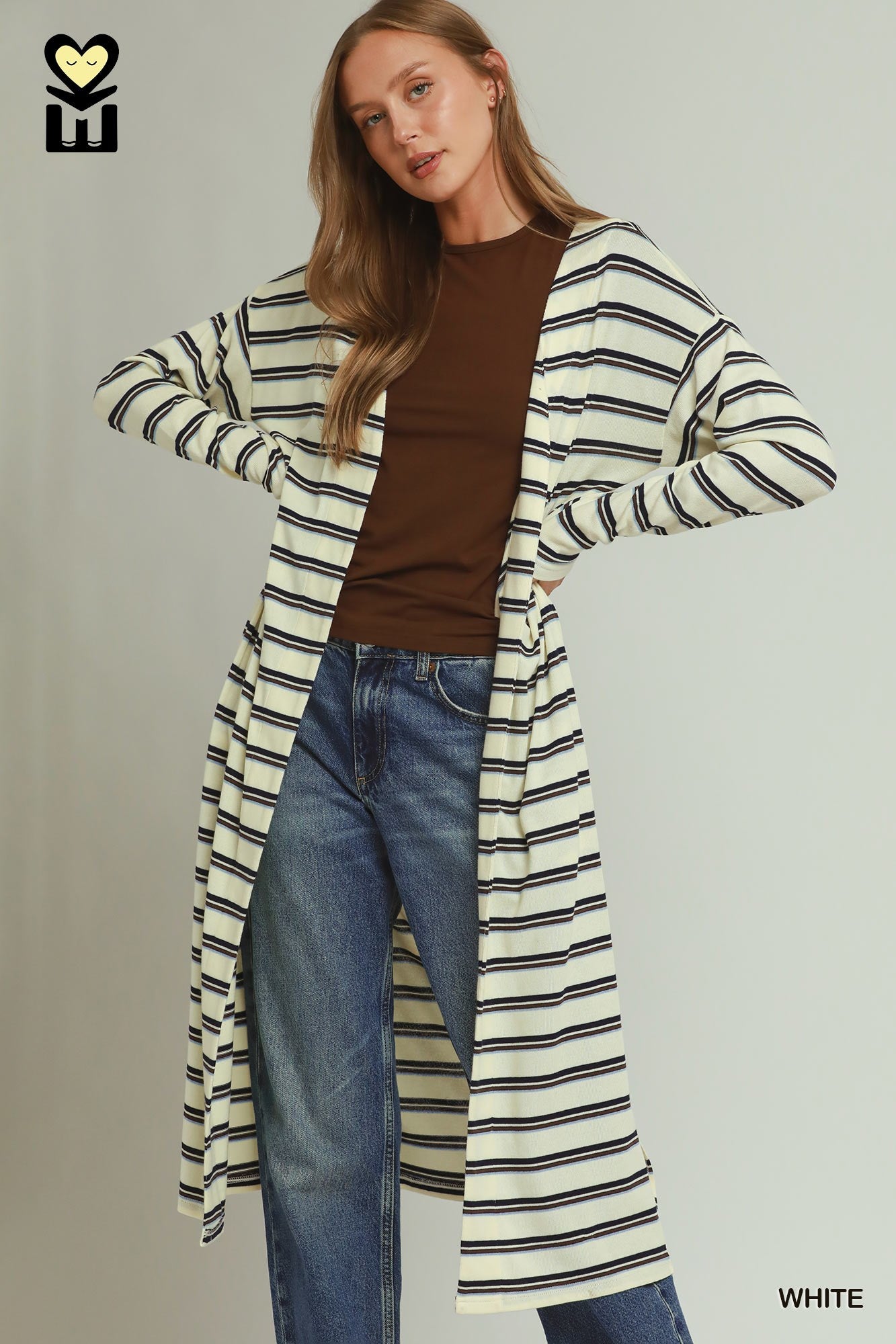 MOHMe by Umgee Stripe Long Cardigan