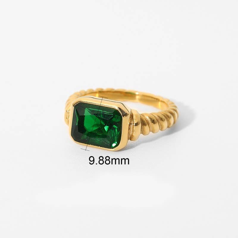 18K STAINLESS STEEL TARNISH FREE  RHINESTONE RINGS | 40R135