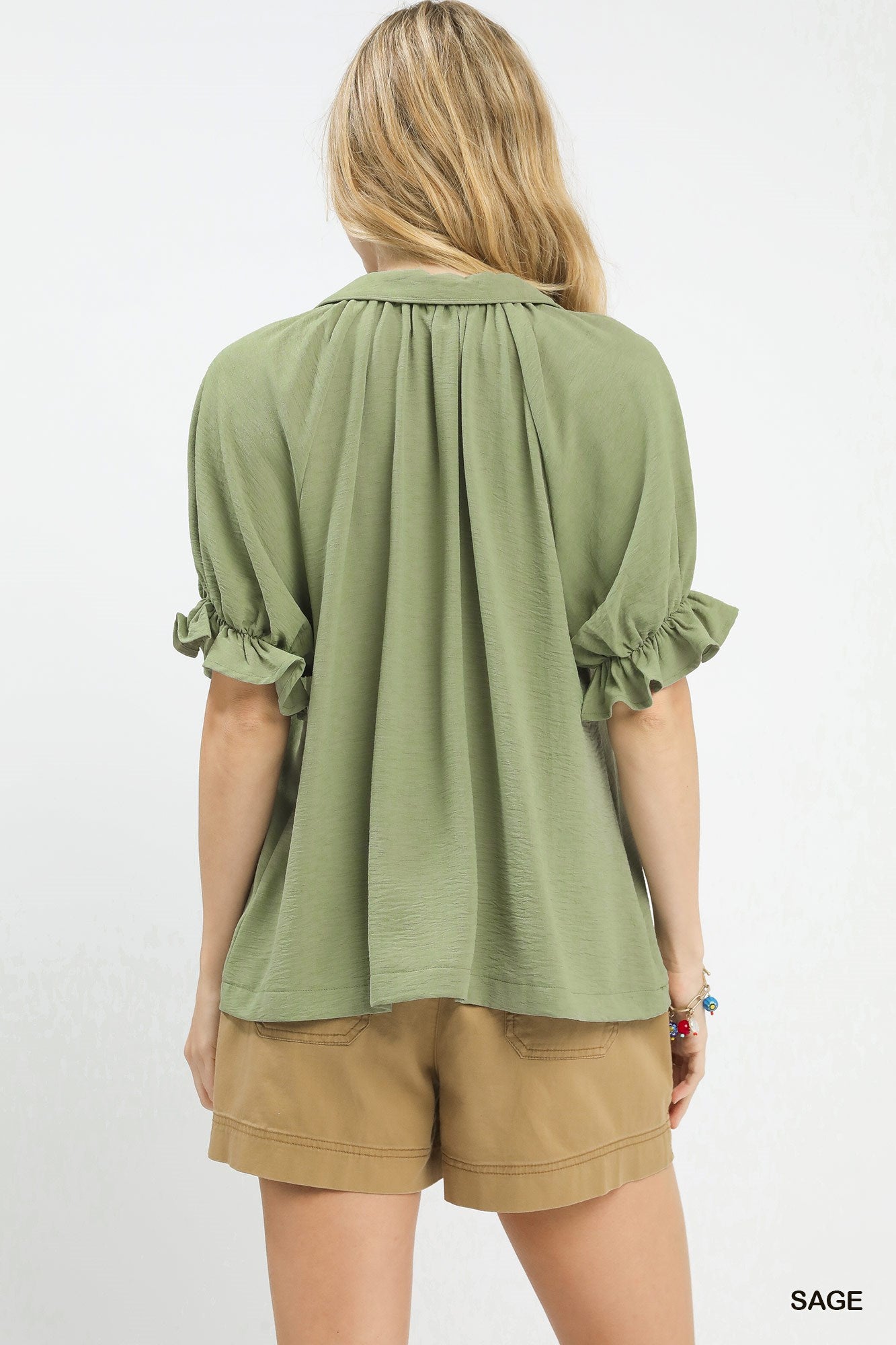 Umgee Solid Colored V-Neck Top