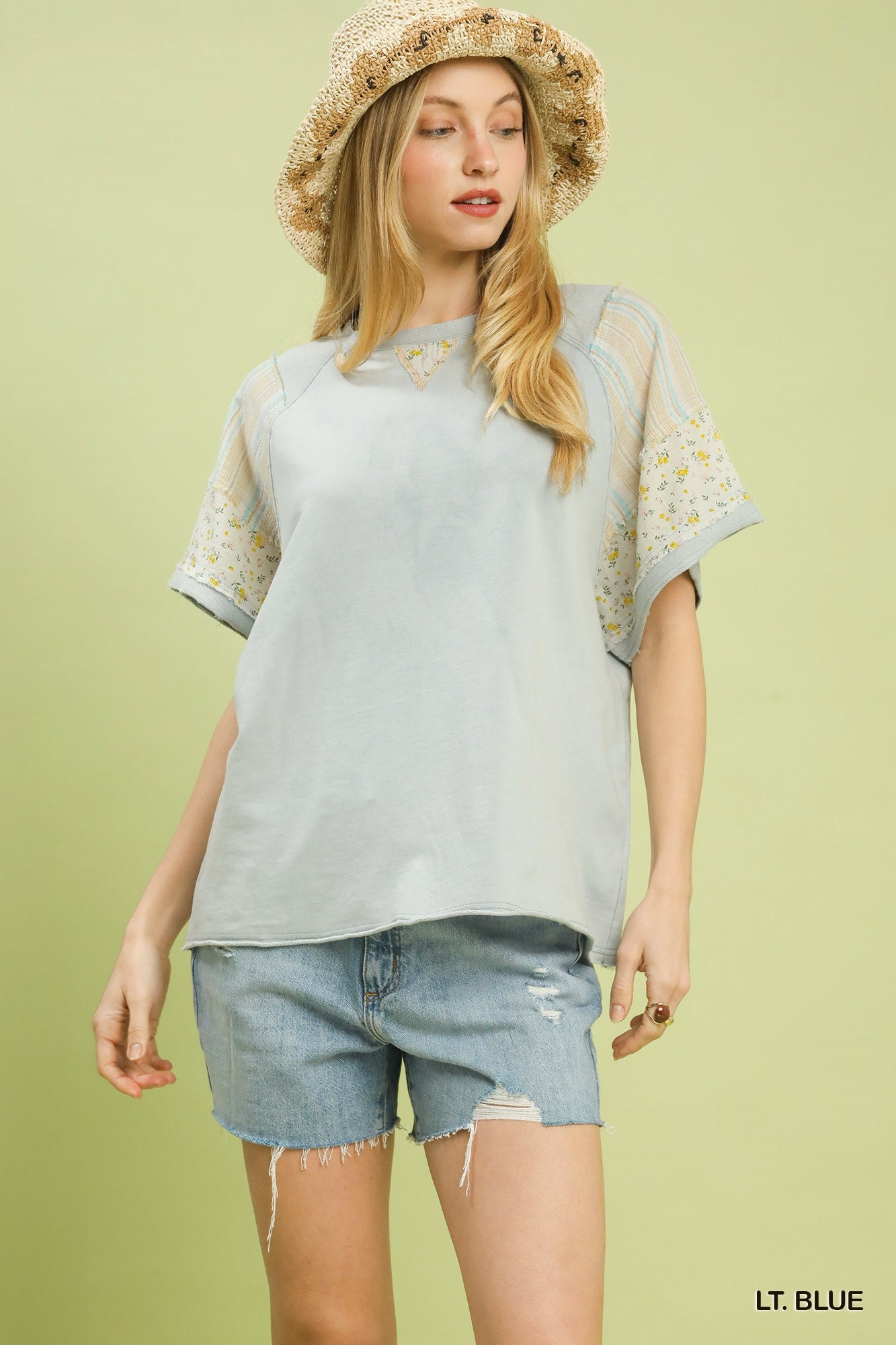 Umgee French Terry Short Sleeve Top
