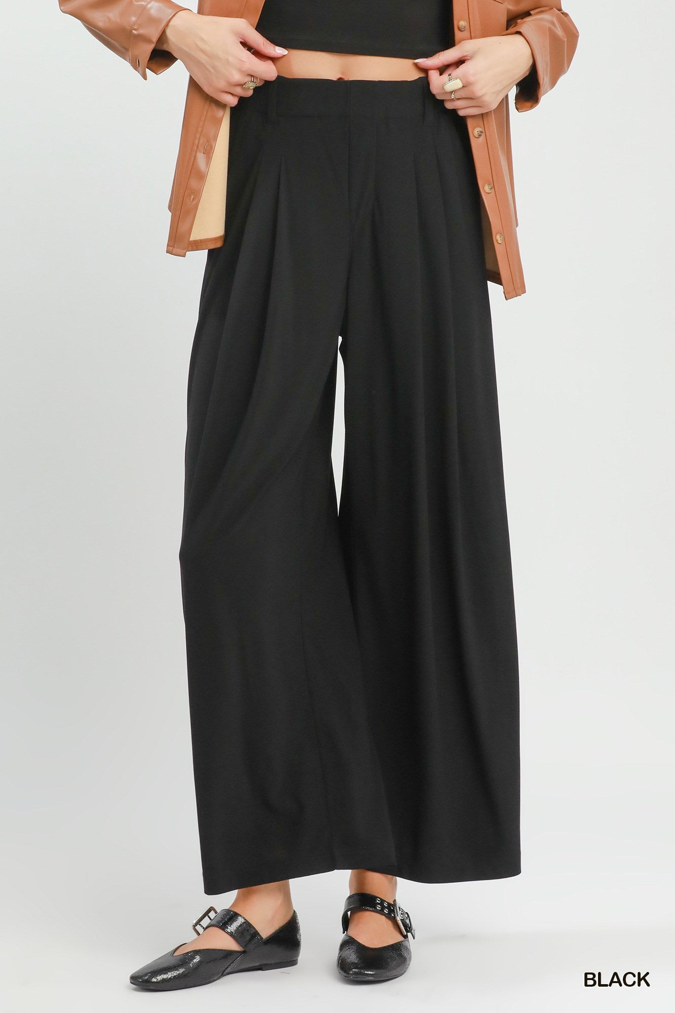 Umgee High Waist Wide Leg Pants