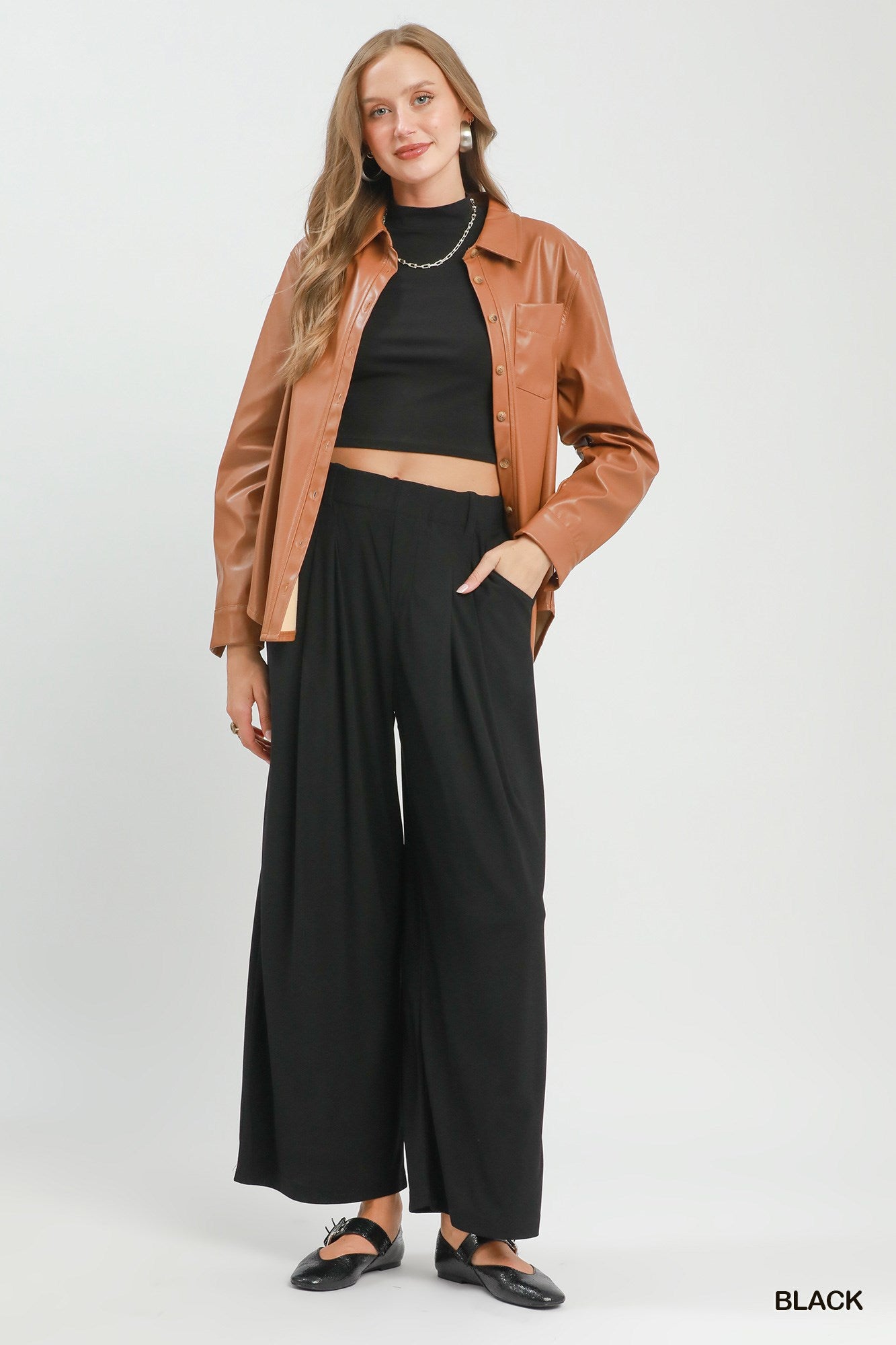 Umgee High Waist Wide Leg Pants