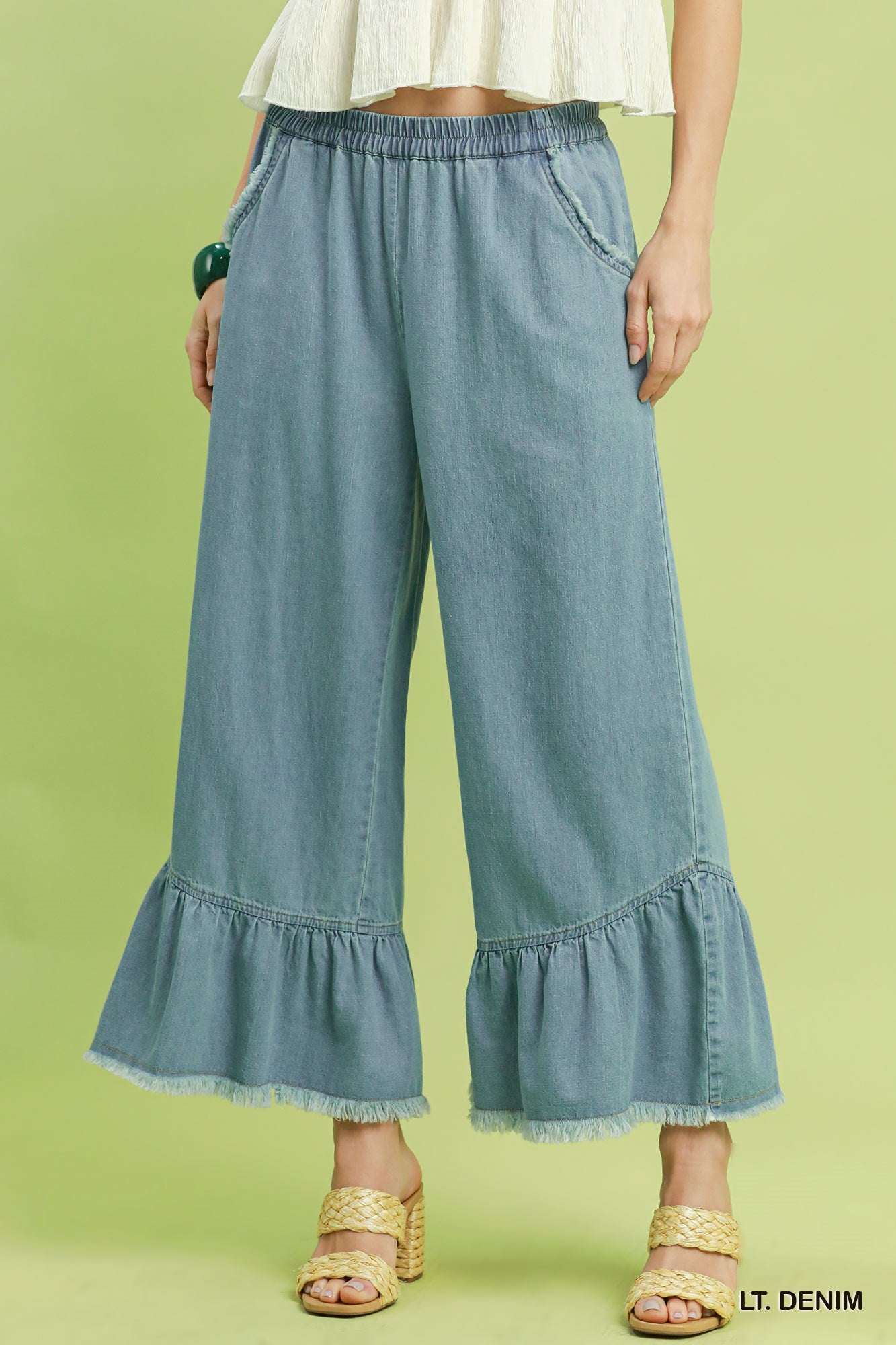 Umgee Denim Wide Leg Pants