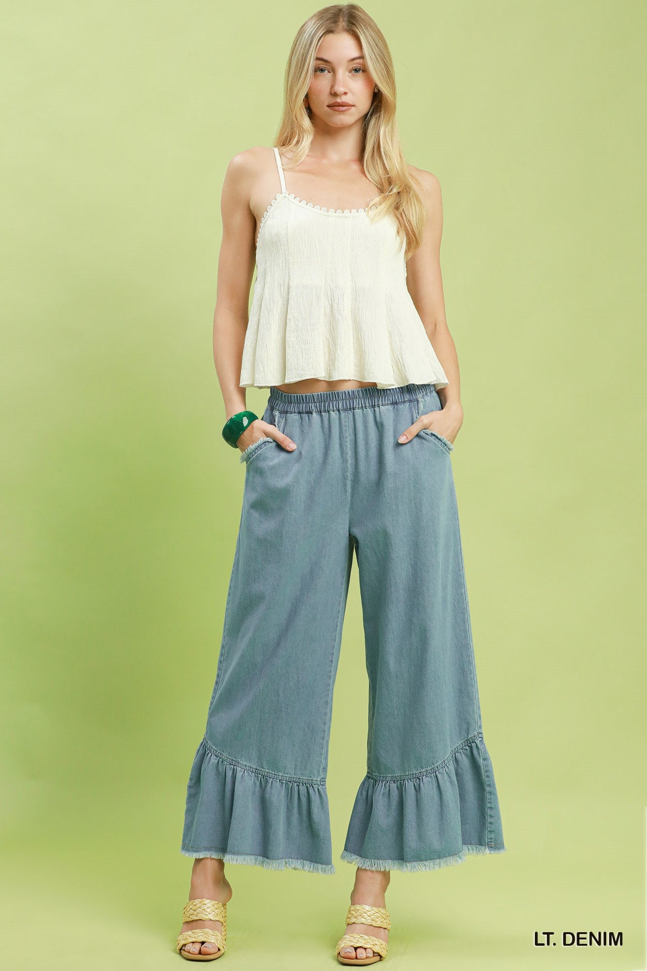 Umgee Denim Wide Leg Pants