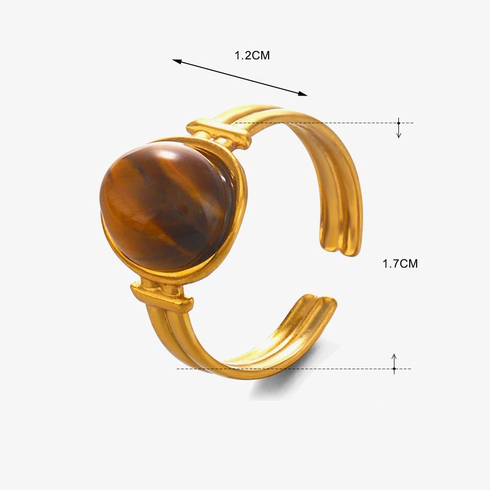 18K STAINLESS STEEL TARNISH FREE STONE RING | 40R121