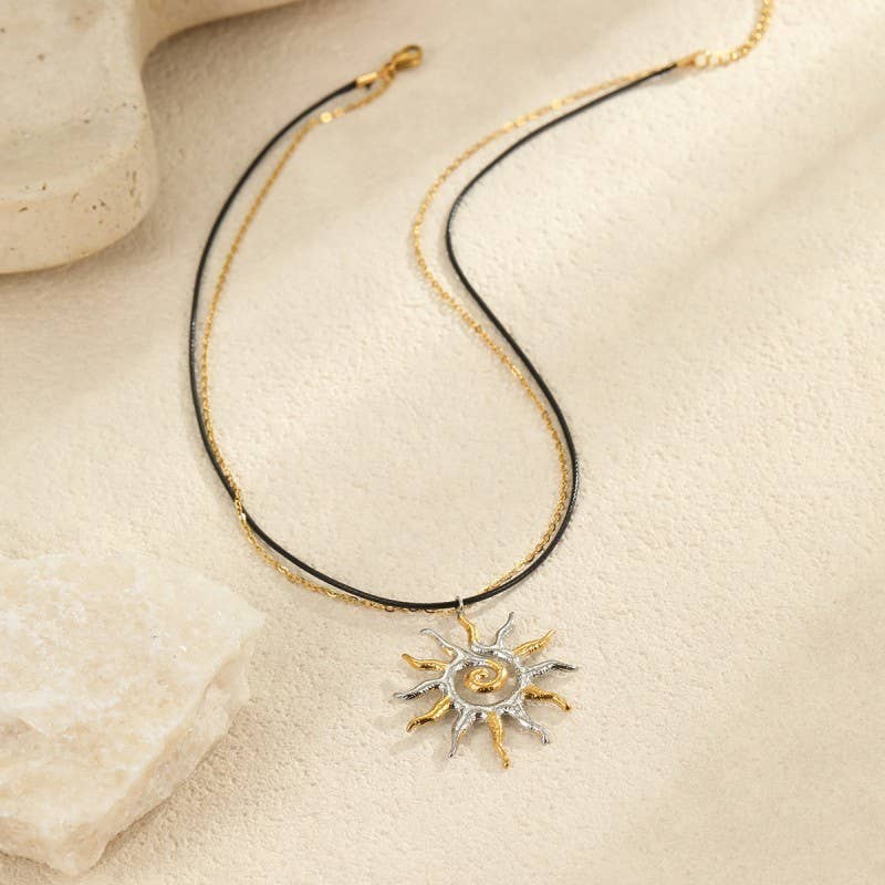 18K STAINLESS STEEL TARNISH FREE SUN NECKLACE
