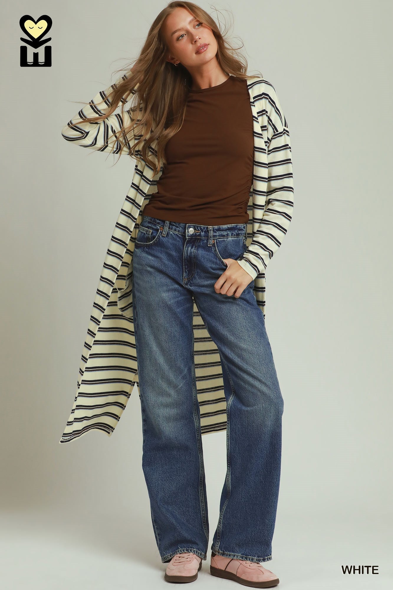 MOHMe by Umgee Stripe Long Cardigan