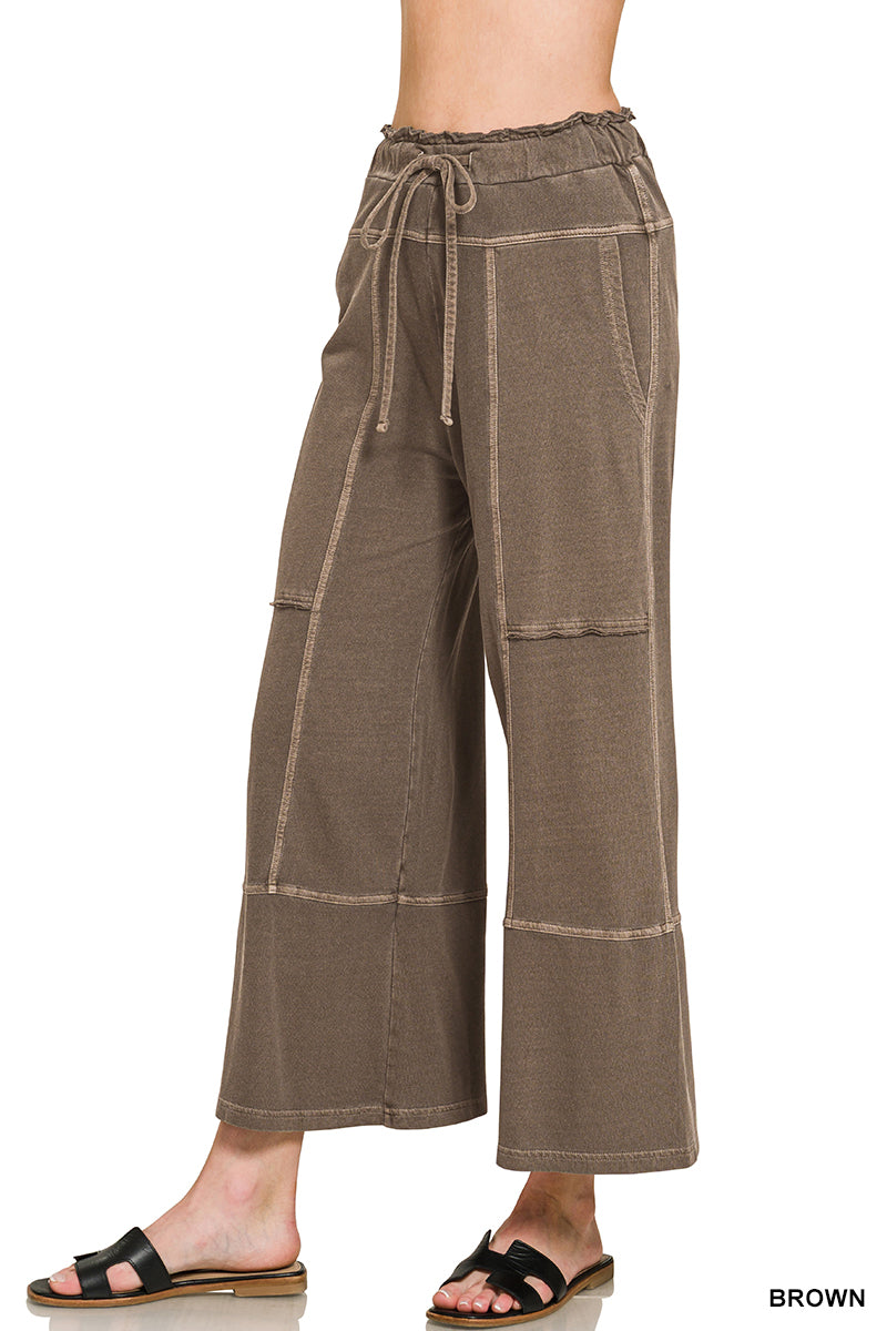 Zenana French Terry Wide Leg Pants