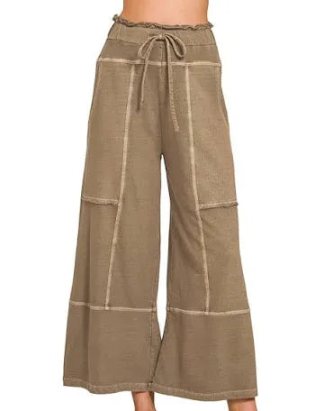 Zenana French Terry Wide Leg Pants