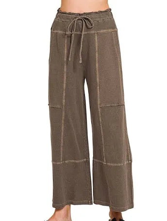 Zenana French Terry Wide Leg Pants