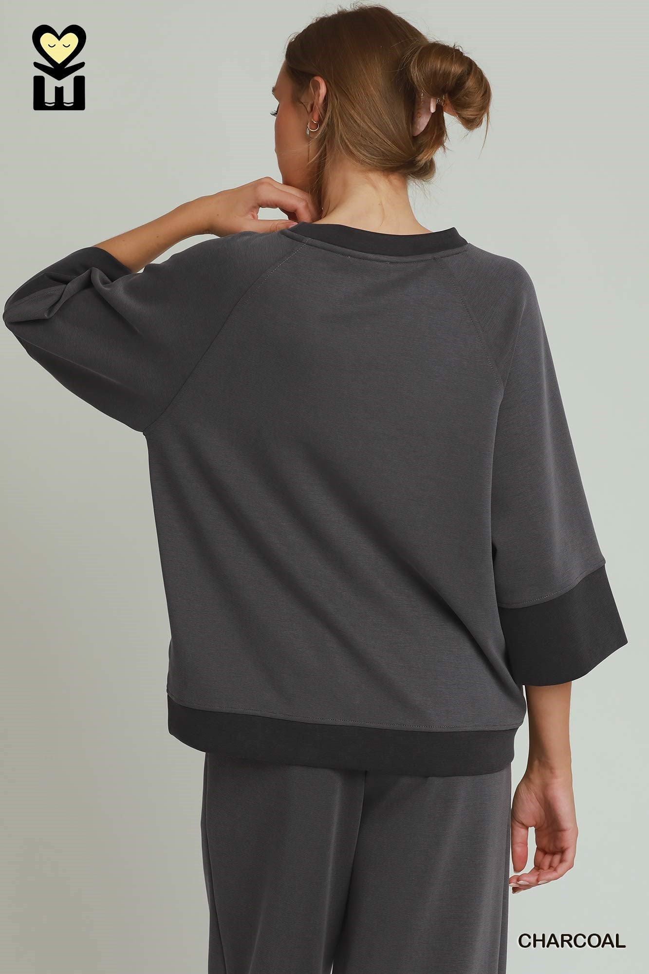 Umgee Cloudknit Modal & Tencel Ragland Sleeve Color Block