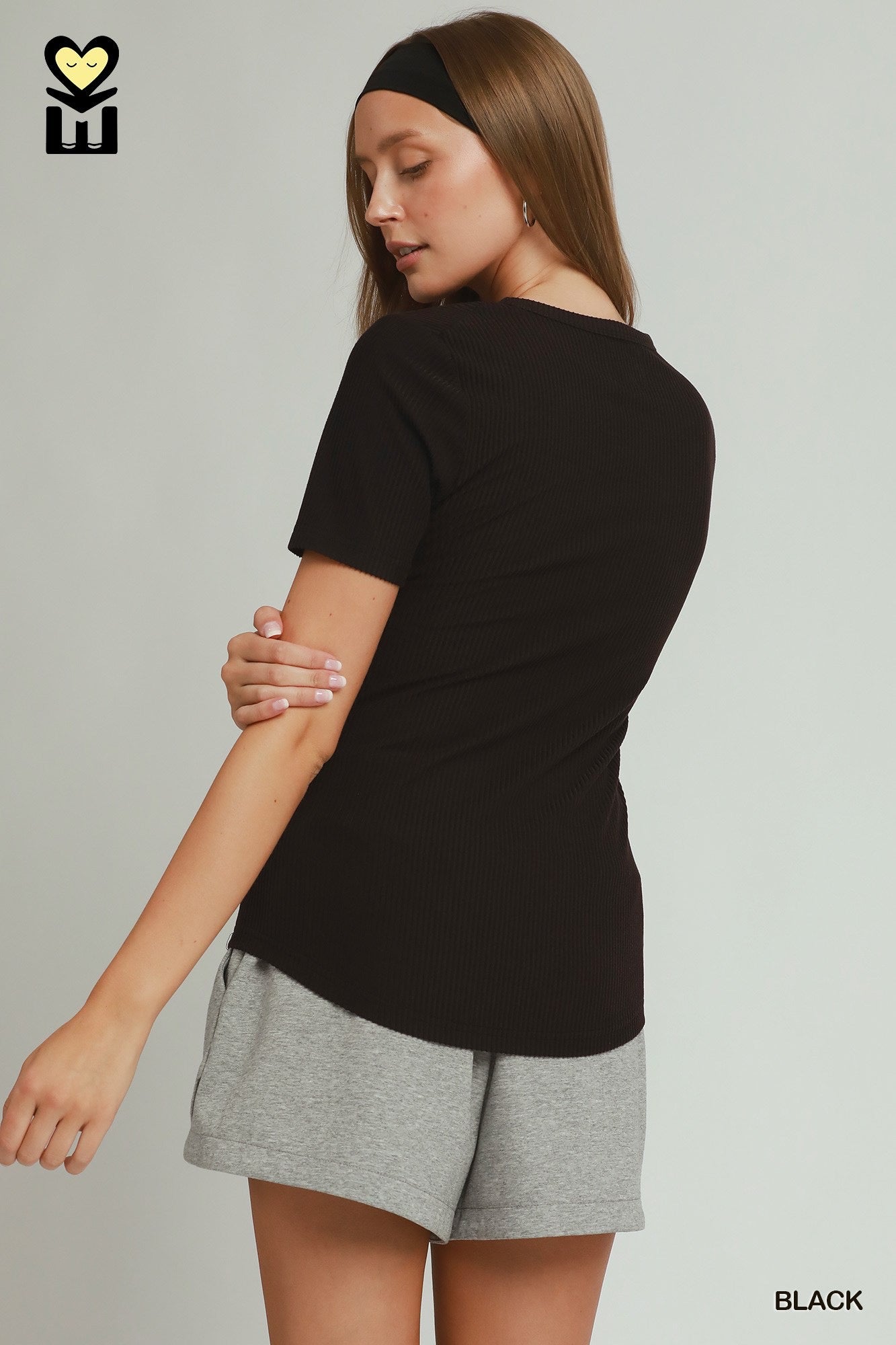 MOHMe by Umgee LUXERIBB Brushed Rib Short Sleeve Top