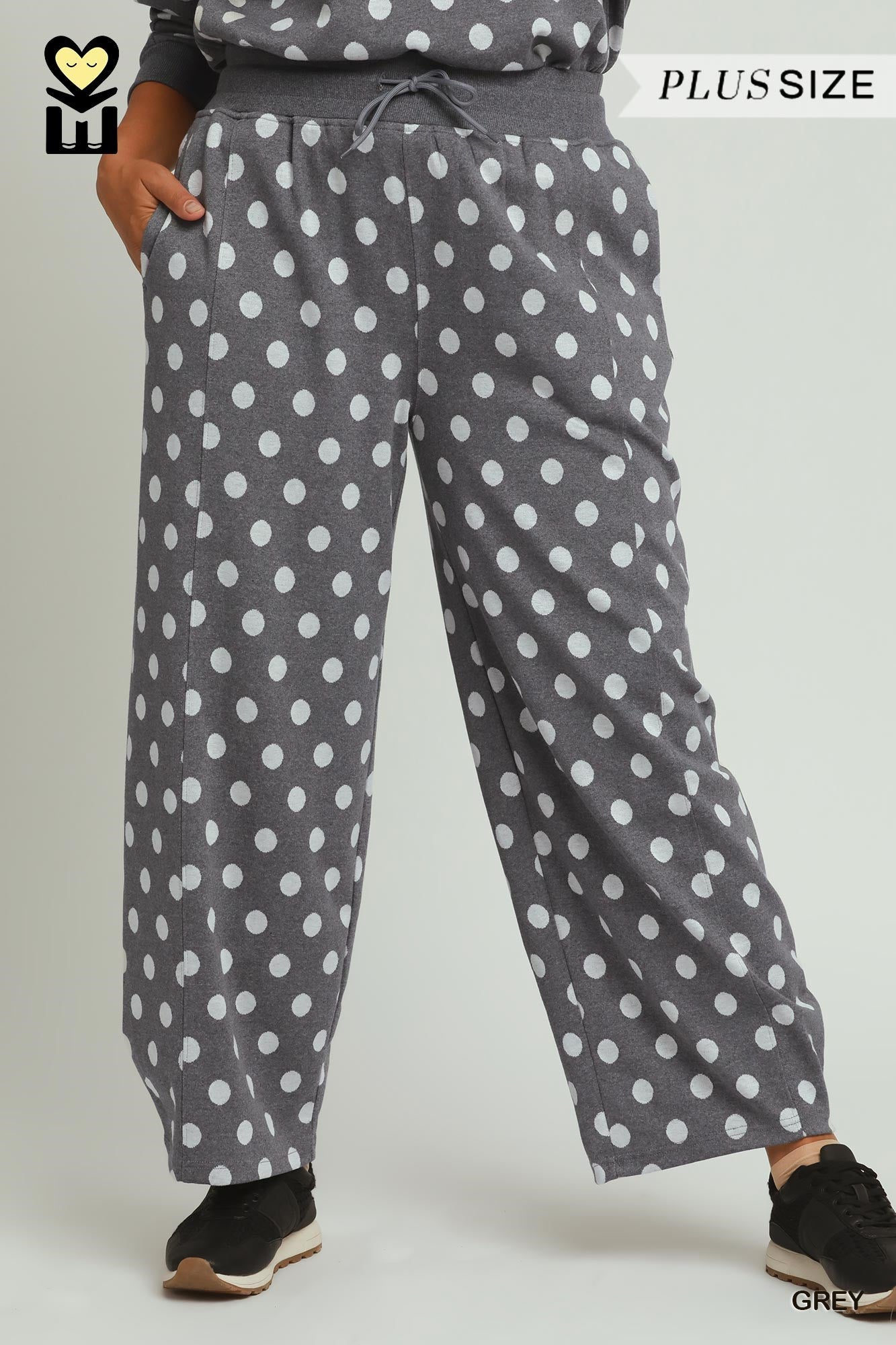 MOHMe by Umgee Polka Dot Barrel Pants - Curvy & Confident
