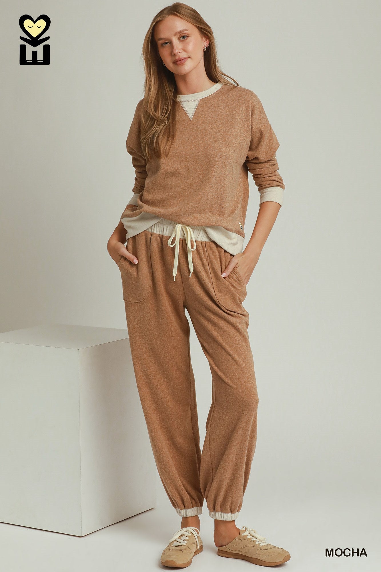 MOHMe by Umgee DreamPlush Fleece Contrast Jogger