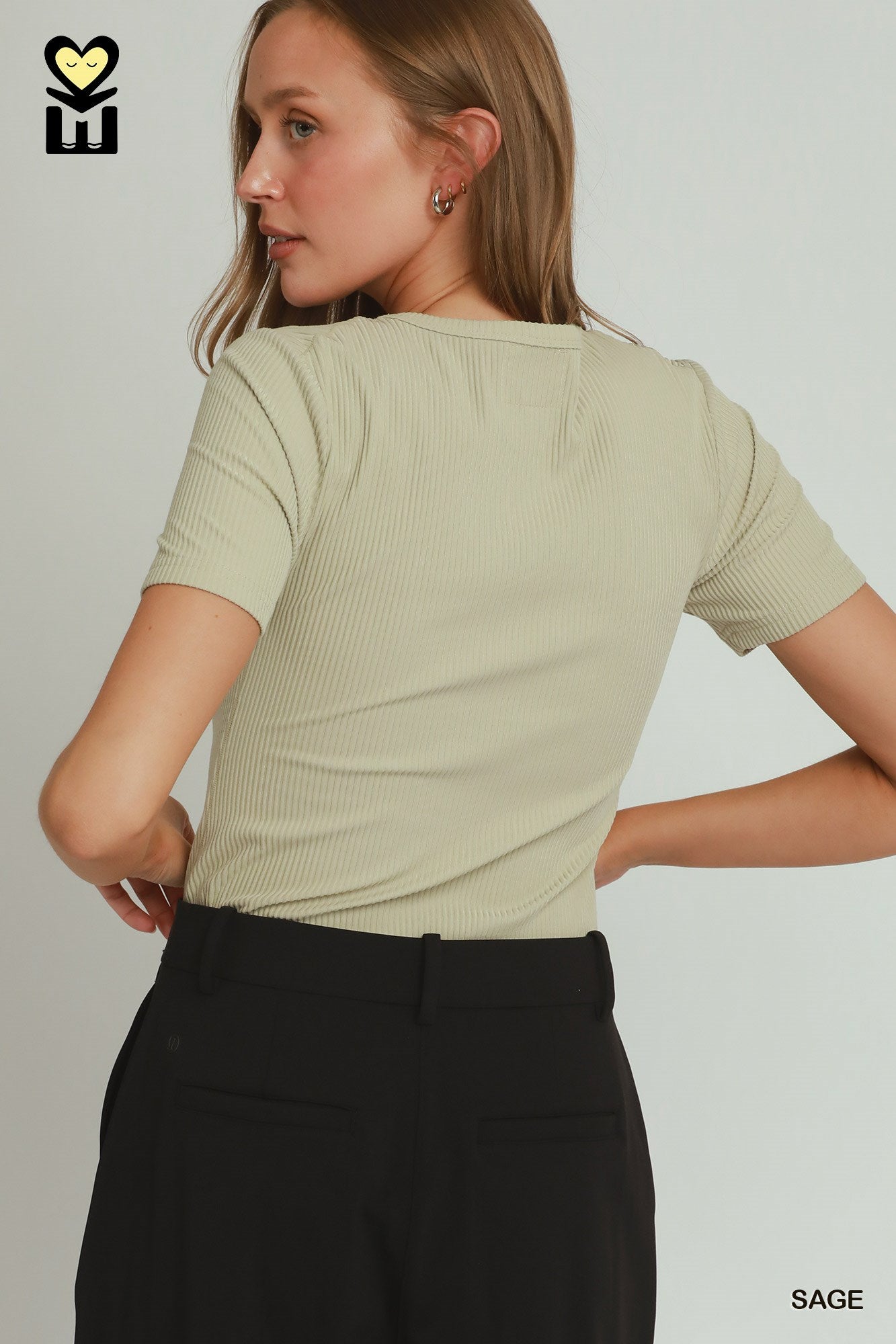 MOHMe by Umgee LUXERIBB Brushed Rib Short Sleeve Top