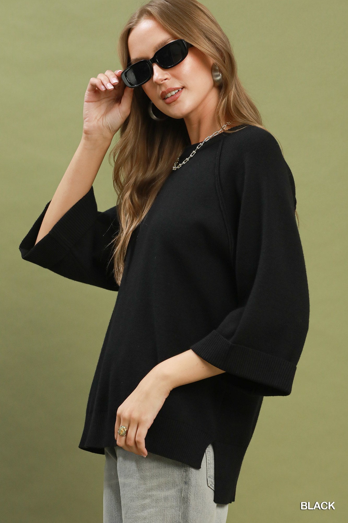 Umgee Crewneck Pullover Sweater