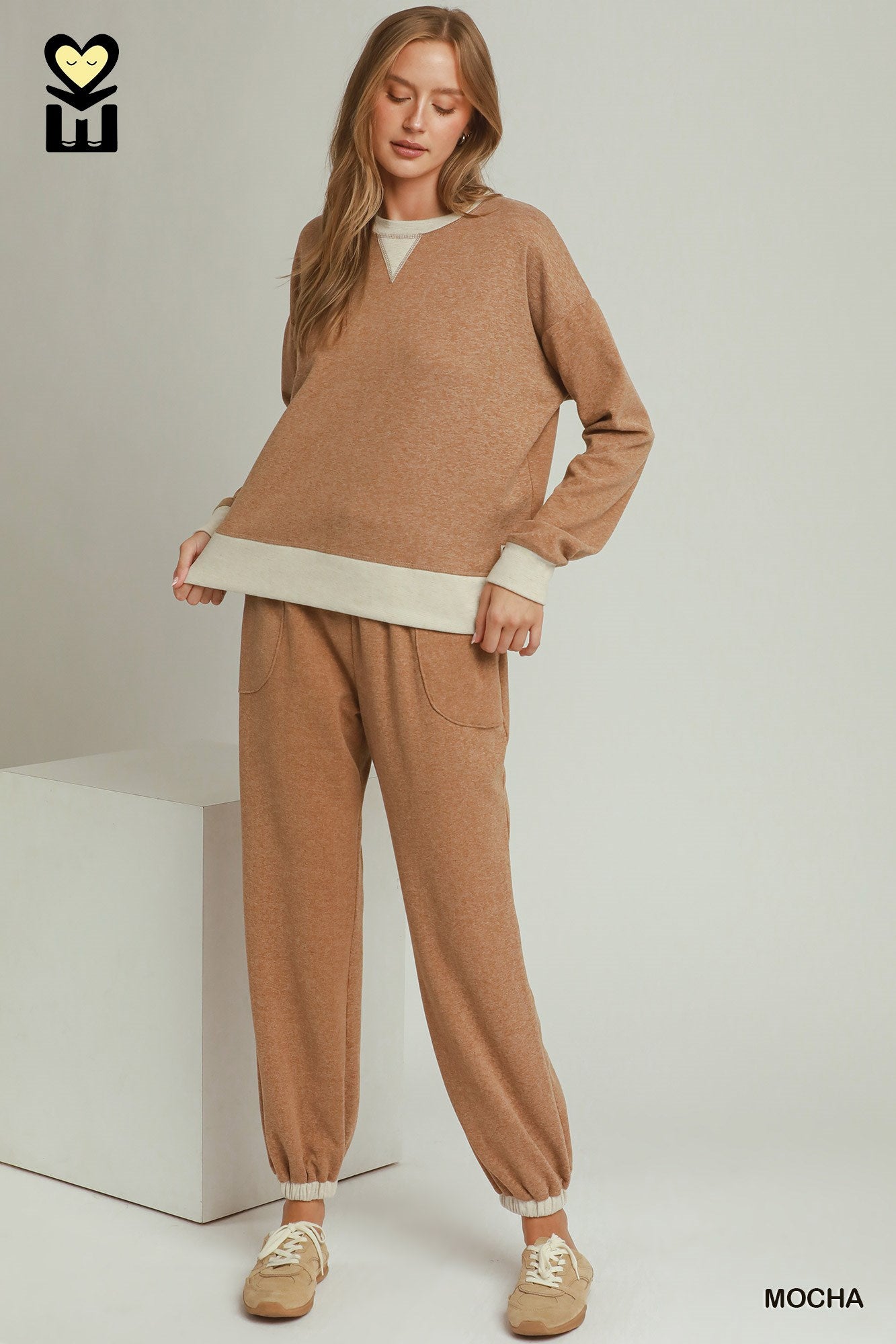 MOHMe by Umgee DreamPlush Fleece Contrast Jogger