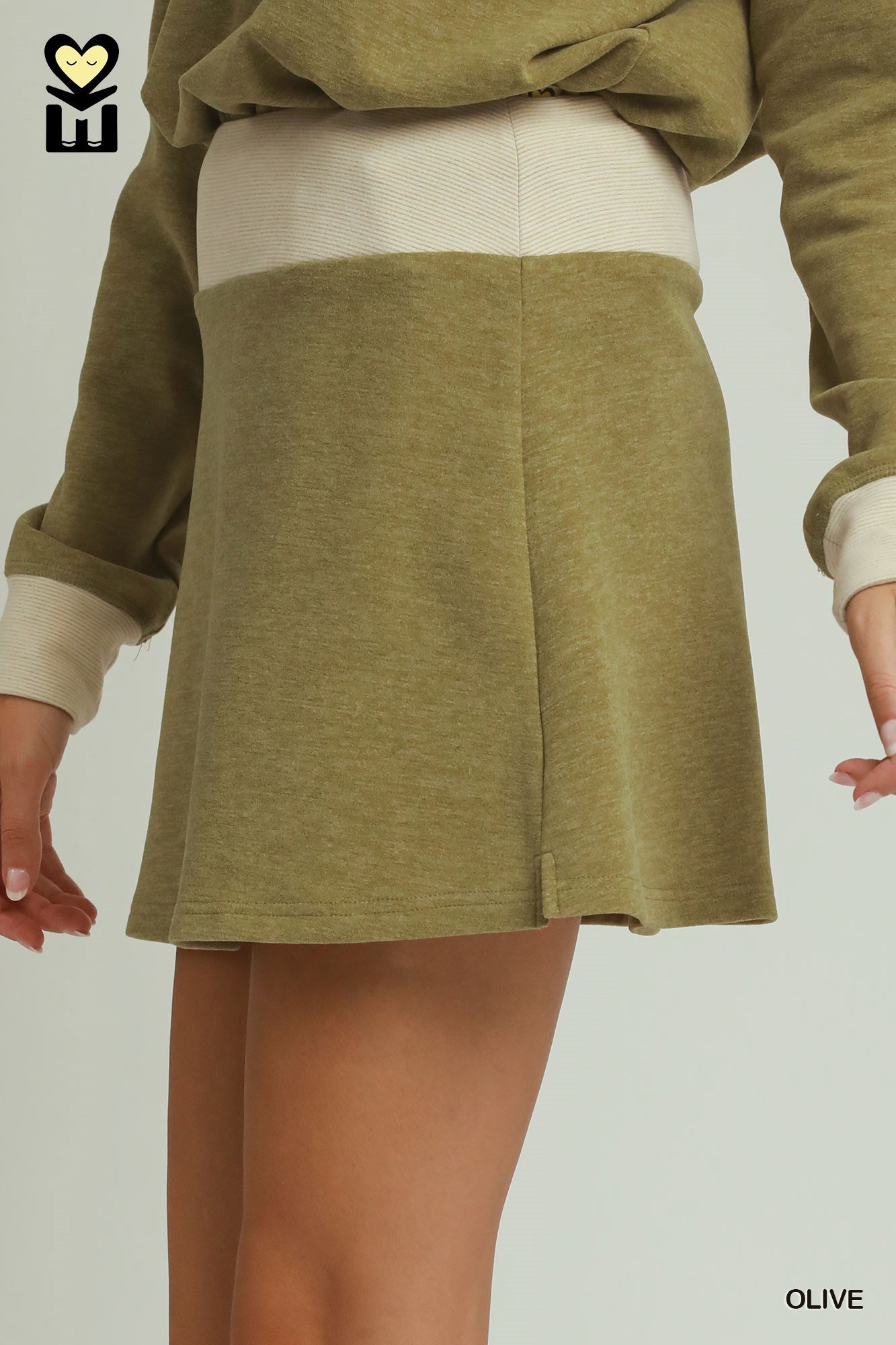 MOHMe by Umgee DreamPlush Contrast Color Skort