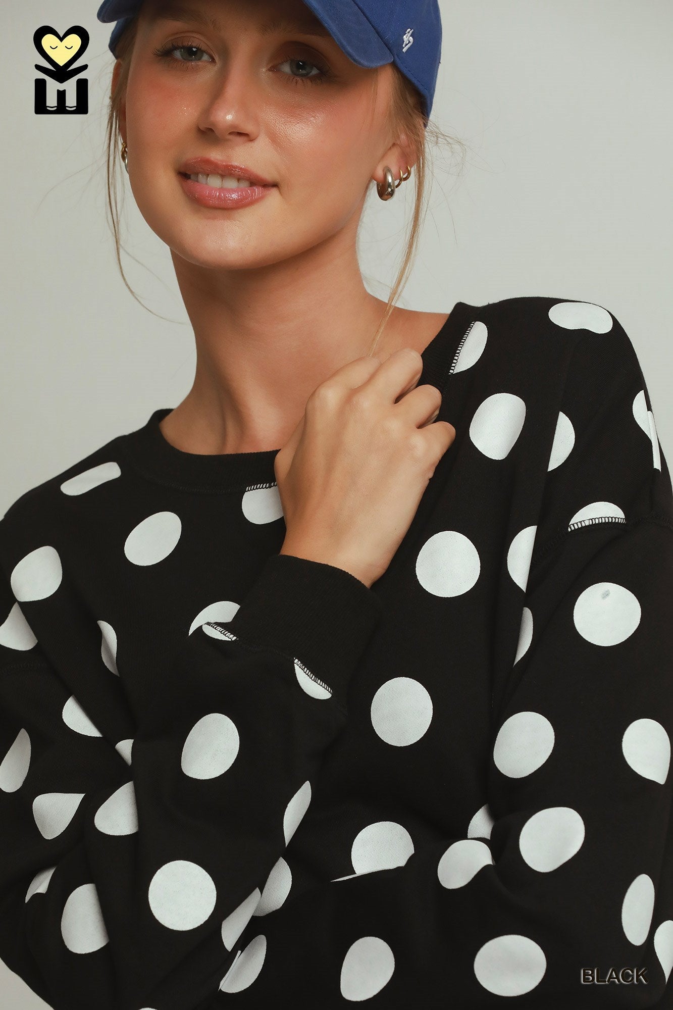 MOHMe by Umgee Polka Dot Sky Pullover