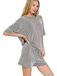 Corded Rib Tee & Shorts 2pc Set