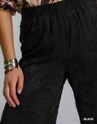 Umgee Textured Cropped Wide Leg Pants