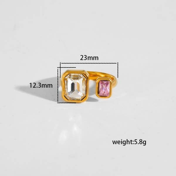 18K STAINLESS STEEL TARNISH FREE  RHINESTONE RINGS