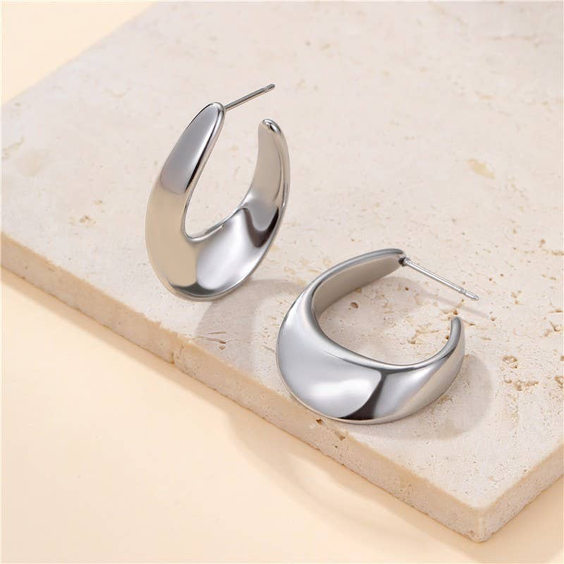 18K STAINLESS STEEL WATERPROOF TARNISH FREE HOOPS | 40E498