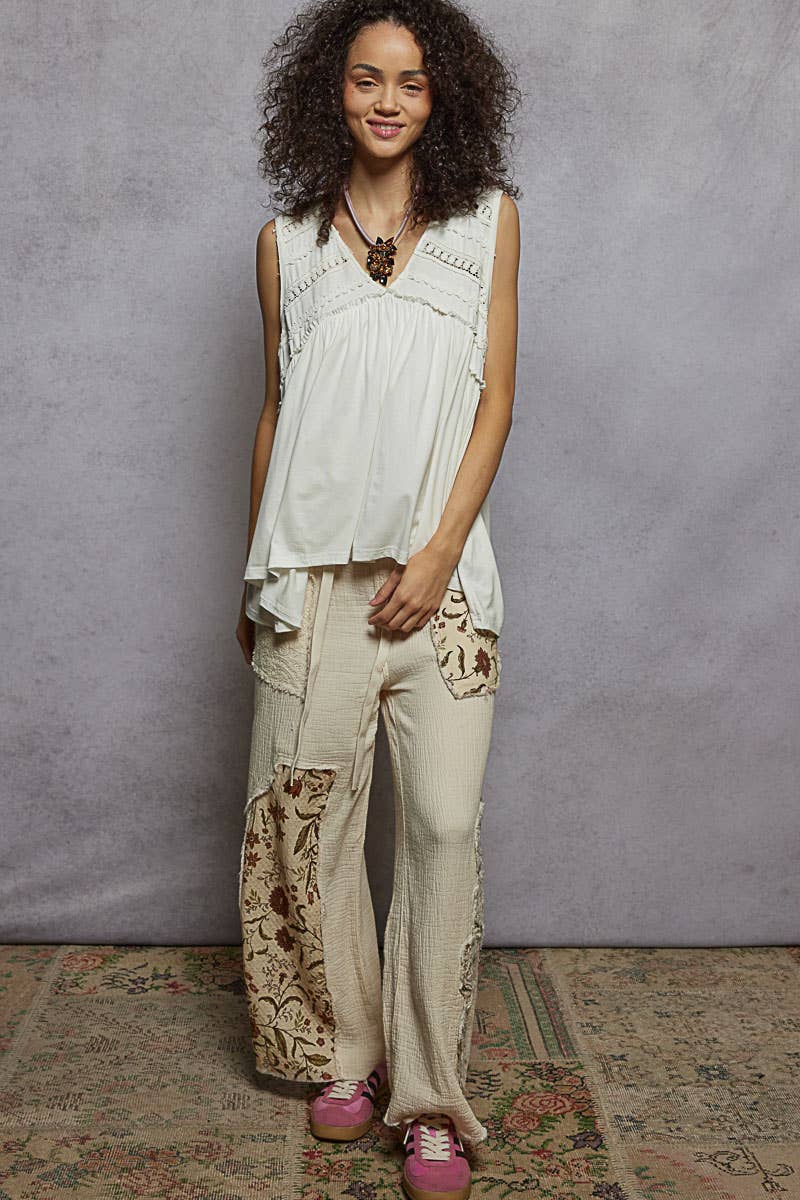 Sleeveless Loose Fit V-Neck Babydoll Casual Knit Top SALE
