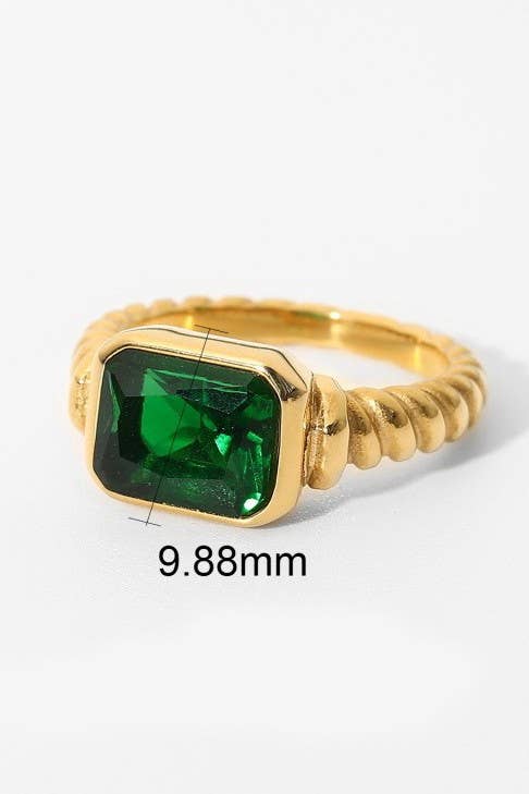 18K STAINLESS STEEL TARNISH FREE  RHINESTONE RINGS | 40R135