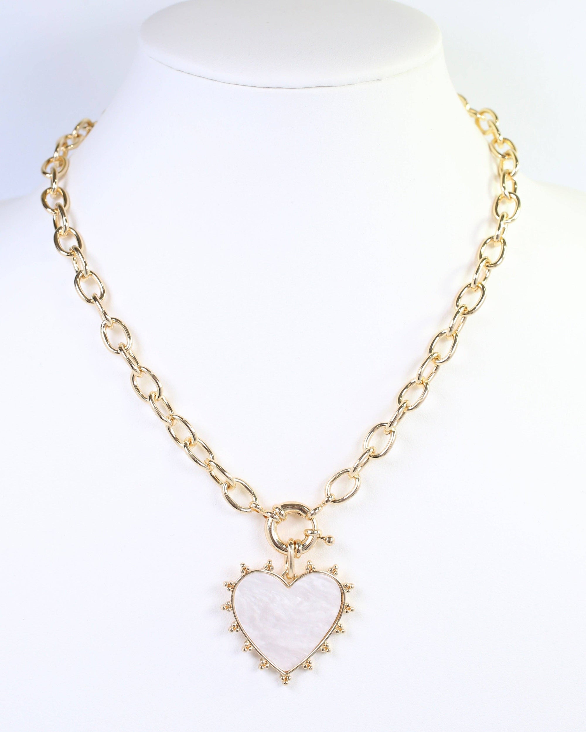 Ainsley Heart Pendant Toggle Necklace Gold
