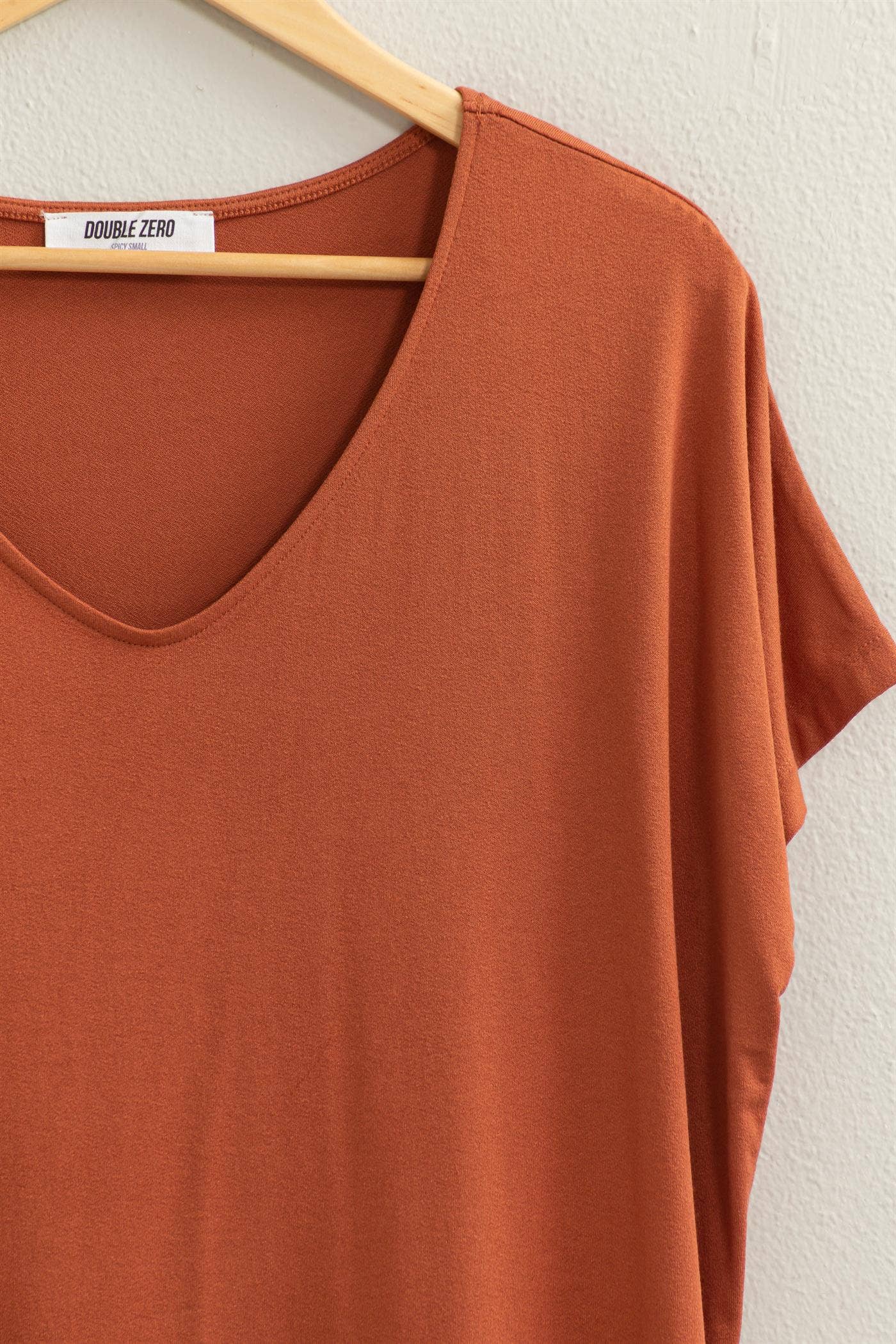 V Neck Dolman Short Sleeve Top