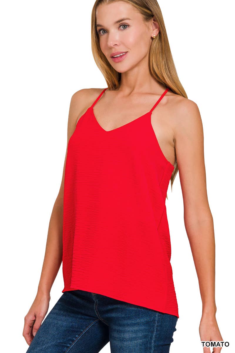 ADJUSTABLE STRAP V-NECK CAMI TOP