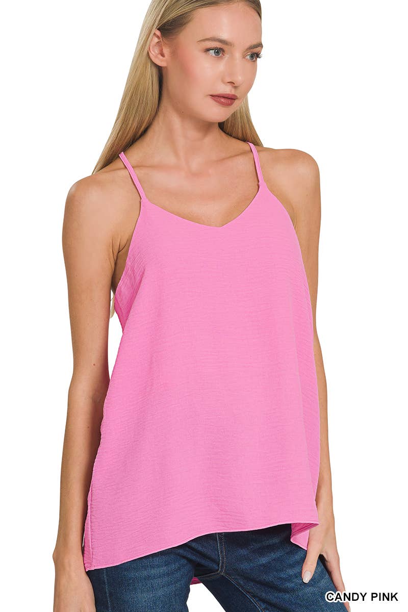 ADJUSTABLE STRAP V-NECK CAMI TOP
