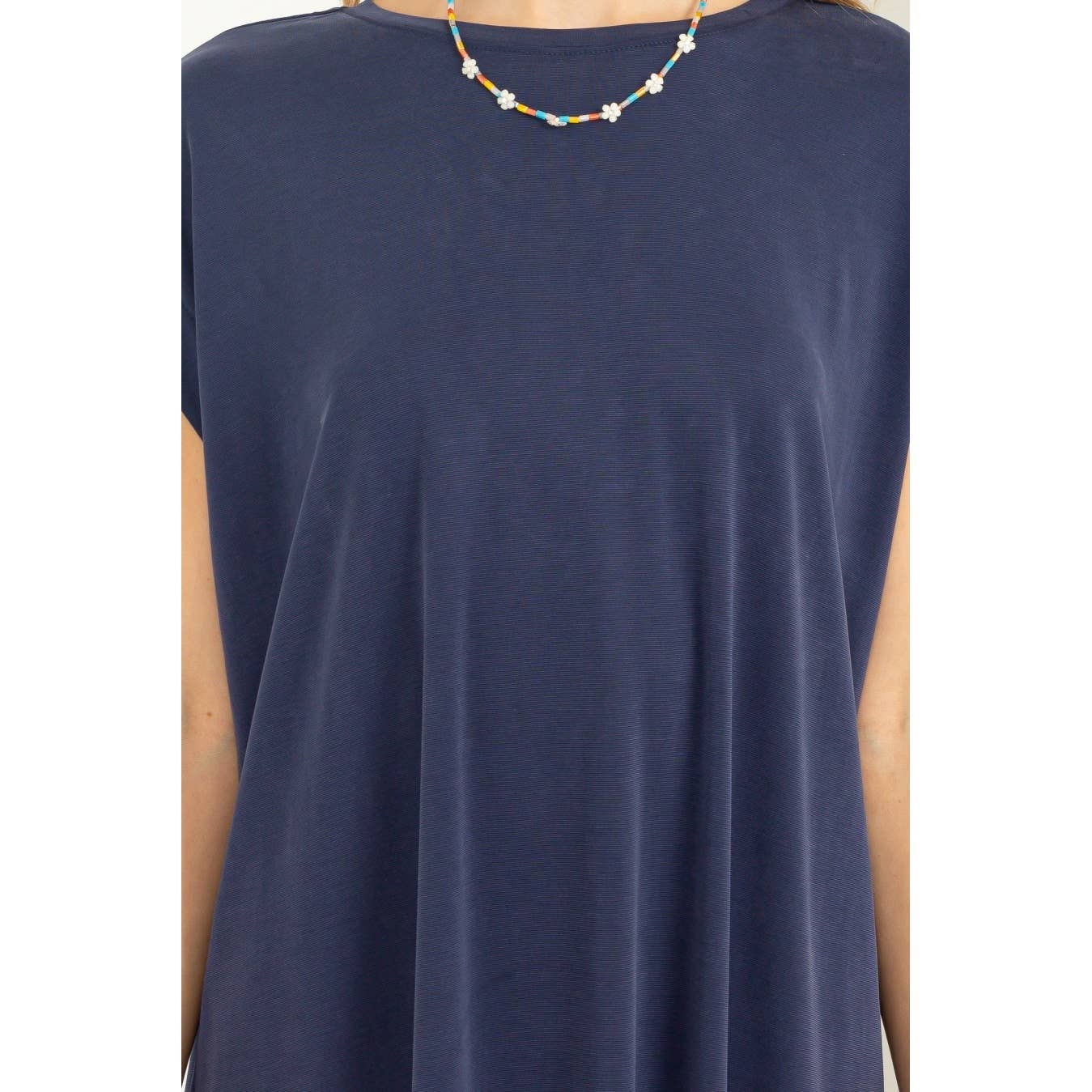 Lazy Day Dolman Short Sleeves Midi Dress