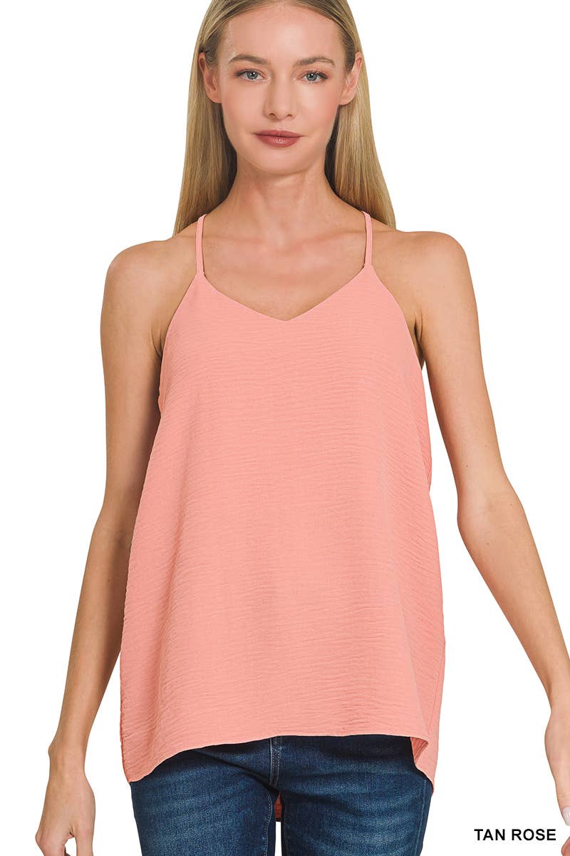 ADJUSTABLE STRAP V-NECK CAMI TOP