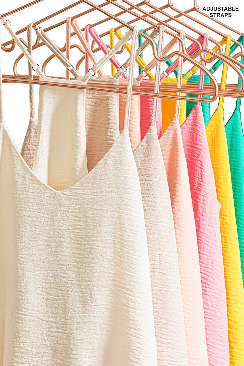 ADJUSTABLE STRAP V-NECK CAMI TOP